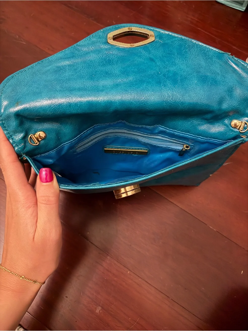 Teal and Orange Woven Envelope Clutch